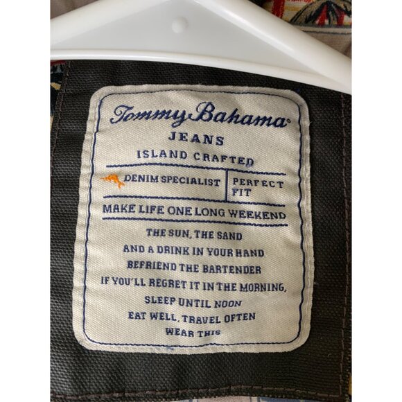 Tommy Bahama Jackman Mens Black Coated Denim Trucker Jacket XL - Picture 8 of 16